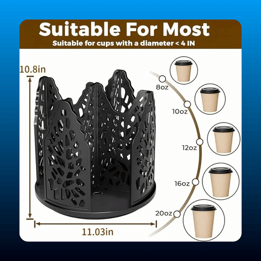 4-Tier Rotating Cup and Lid Holder