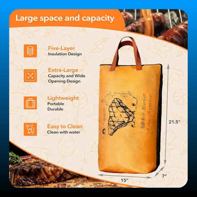 5-Layer Insulated BBQ Meat Resting Blanket