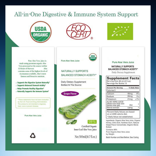 Pure Inner Leaf Aloe Vera Juice Gut and Immune Support