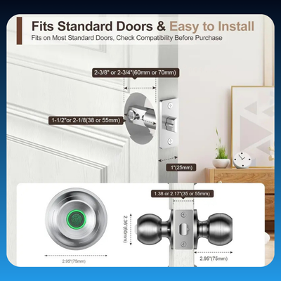 Smart Lock Fingerprint Door Knob with App Control