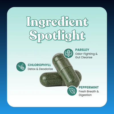 Chlorophyll Pill For Body Odor, Detox & Skin