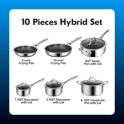 Hybrid Nonstick Cookware Set (10 Piece)