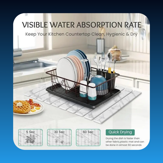 Large Stone Dish Drying Mat (24"×16")