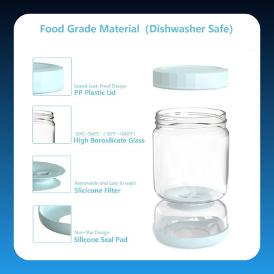 Pickle Jar with Strainer Flip