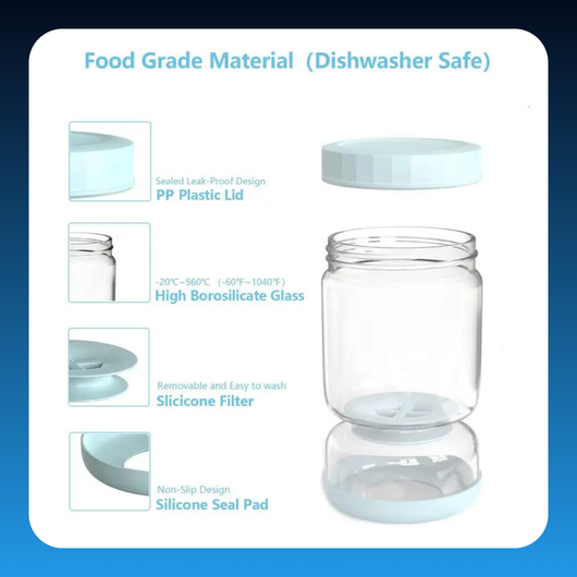 Pickle Jar with Strainer Flip