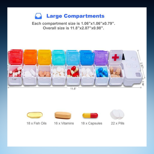 Pill Organizer with Digital Reminder Alarm