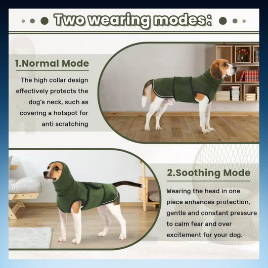 Calming Dog Hoodie Vest with Noise-Reducing Ear Cover