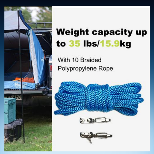 Retractable Buckle Rope with Secure Locking Clips (3 Pack)