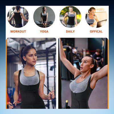 Sauna Zipper Waist Trainer Workout Vest