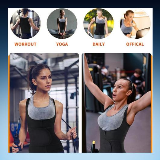 Sauna Zipper Waist Trainer Workout Vest