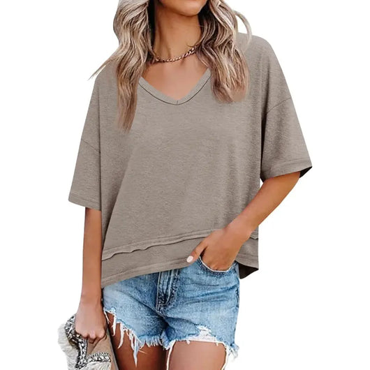 Womens Summer V-Neck T Shirts