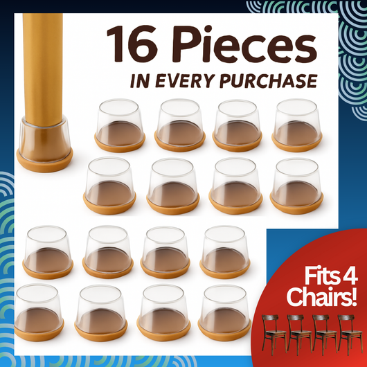 Rubber Floor Protectors - Fits 4 Chairs