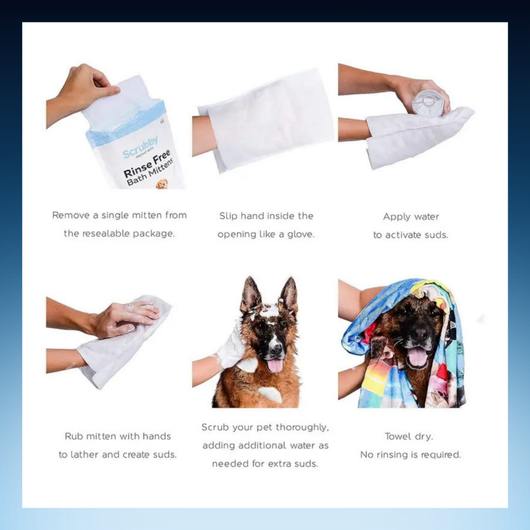 Rinse-Free Shampoo Mittens for Dogs