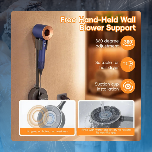 Wall-Mounted Hair Dryer Holder