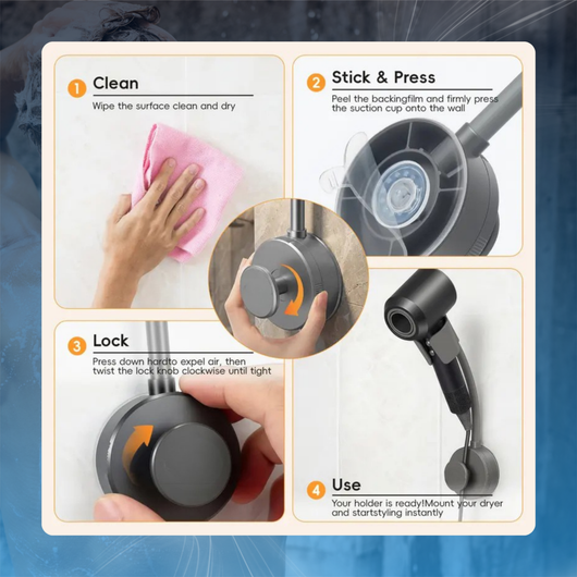 Wall-Mounted Hair Dryer Holder