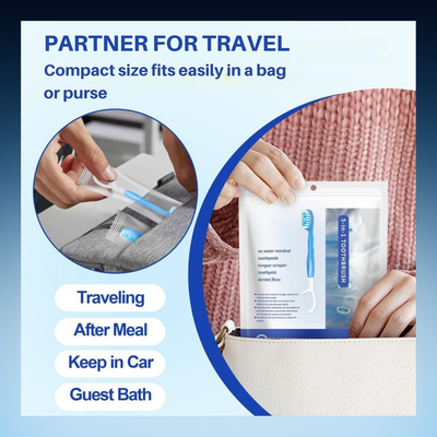 5-in-1 Disposable Travel Toothbrush Set