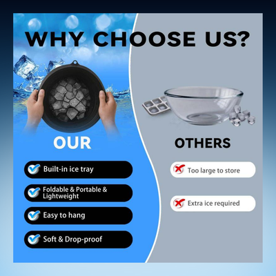 Facial Ice Bath Bowl with Built-in Tray