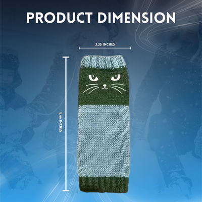 Women’s Cat Knit Fingerless Gloves