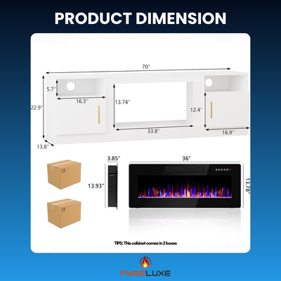 FyreLuxe – LED Fireplace TV Stand