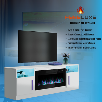 FyreLuxe – LED Fireplace TV Stand