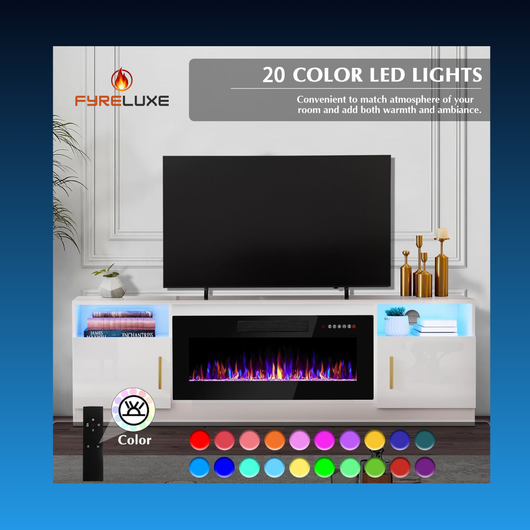 FyreLuxe – LED Fireplace TV Stand