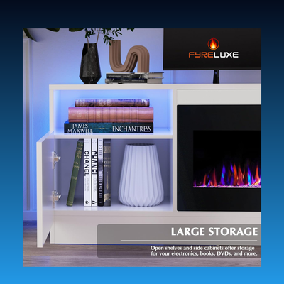 FyreLuxe – LED Fireplace TV Stand