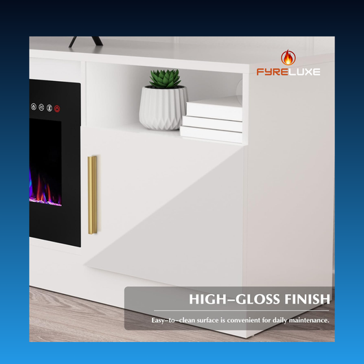 FyreLuxe – LED Fireplace TV Stand