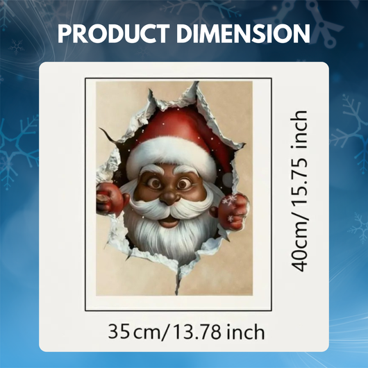 3D Christmas Santa Claus Wall Sticker