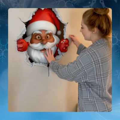 3D Christmas Santa Claus Wall Sticker