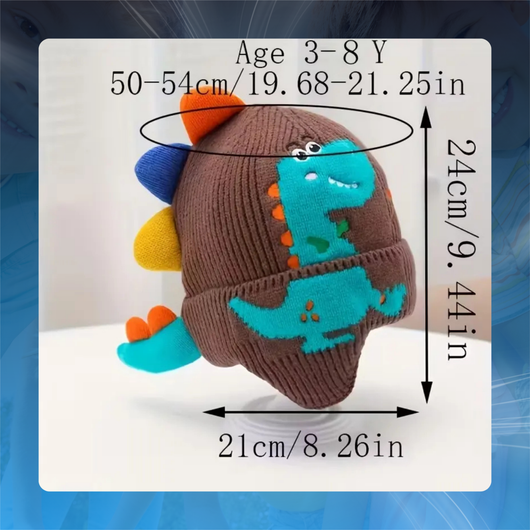 Kids Winter Dinosaur Earflap Beanie Hat