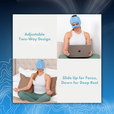 Migraine Relief Cap with Slide-Up Eye Mask