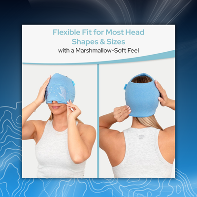 Migraine Relief Cap with Slide-Up Eye Mask