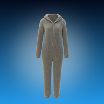 Women’s Hooded Plush Jumpsuit Pajamas