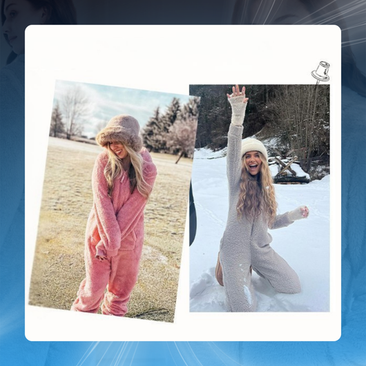 Women’s Hooded Plush Jumpsuit Pajamas