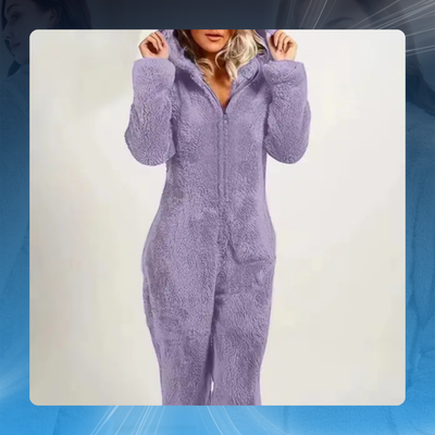 Women’s Hooded Plush Jumpsuit Pajamas