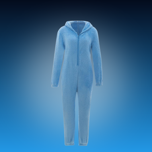 Women’s Hooded Plush Jumpsuit Pajamas