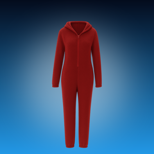 Women’s Hooded Plush Jumpsuit Pajamas