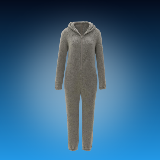 Women’s Hooded Plush Jumpsuit Pajamas