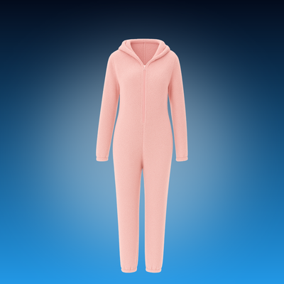 Women’s Hooded Plush Jumpsuit Pajamas