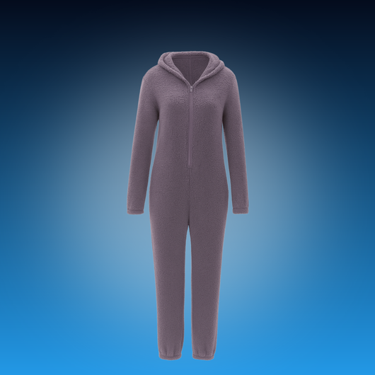Women’s Hooded Plush Jumpsuit Pajamas