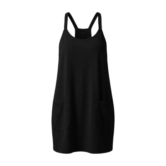 Women's Athletic Sleeveless Mini Dress with Built-in Shorts