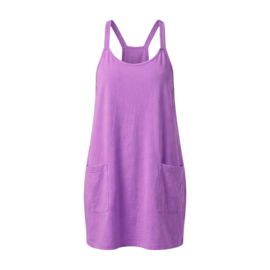 Women's Athletic Sleeveless Mini Dress with Built-in Shorts