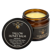 Organic Grass-Fed Beef Tallow Balm with Raw Honey