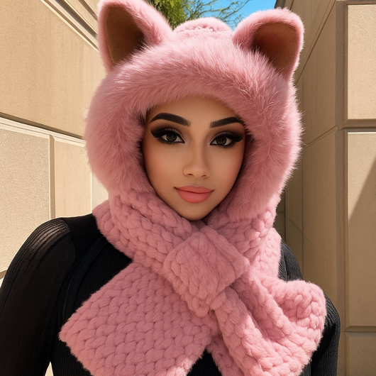 Animal Ear Hooded Scarf