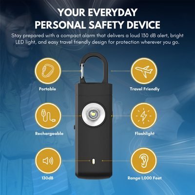 Safety Alarm Keychain with LED Light