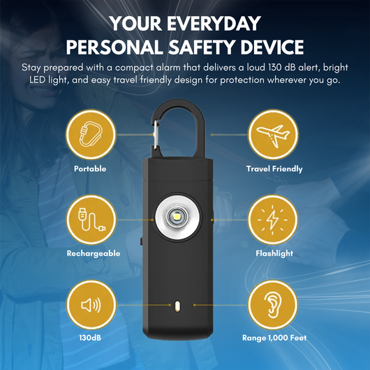 Safety Alarm Keychain with LED Light