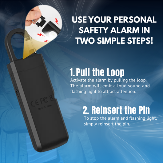 Safety Alarm Keychain with LED Light