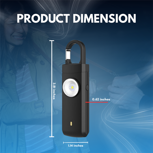 Safety Alarm Keychain with LED Light