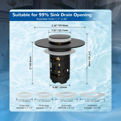 3-in-1 Bathroom Sink Drain Strainer