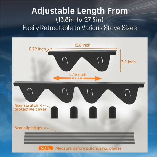 Retractable Heat Resistant Stove Gap Cover